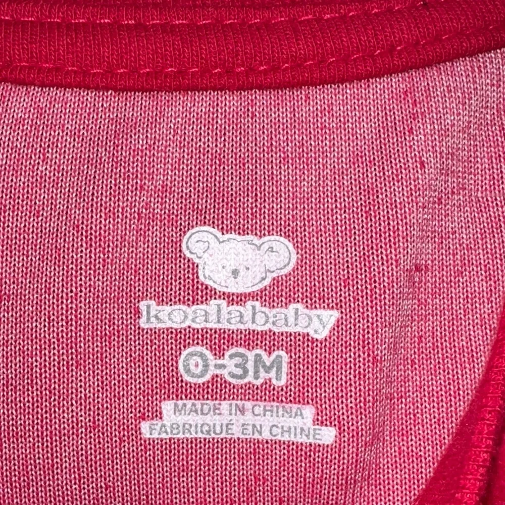 Koala Baby Girls 0-3 Months Red Berry Rouge Baby Girl Reindeer Footie Romper NWT